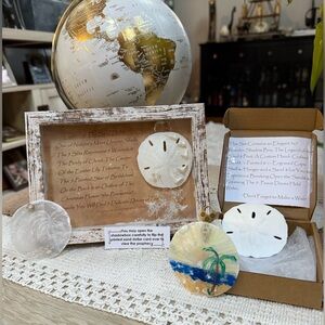 Legend of the sand-dollar shadow-box w/freshwater pearls, CZ   #13, Easter Gift